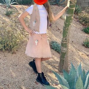 Vintage leather cowgirl child’s  vest and skirt- Disneyland